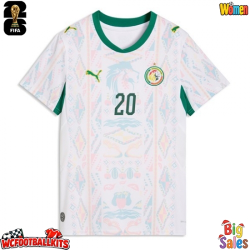 Senegal Habib Diallo #20 Replica Home Stadium Shirt for Women World Cup 2026 Short Sleeve
